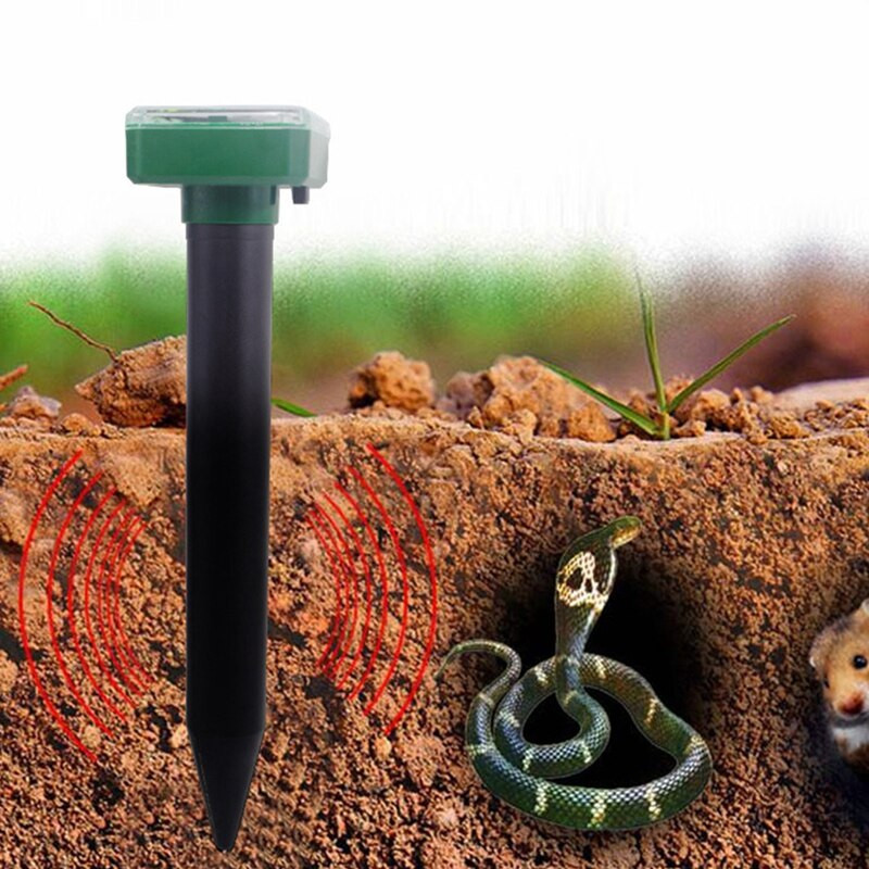 Respingător solar cu ultrasunete pentru dăunători Stake-Repelent pentru dăunători și șoareci în aer liber - Repelente pentru animale și rozătoare cu energie solară