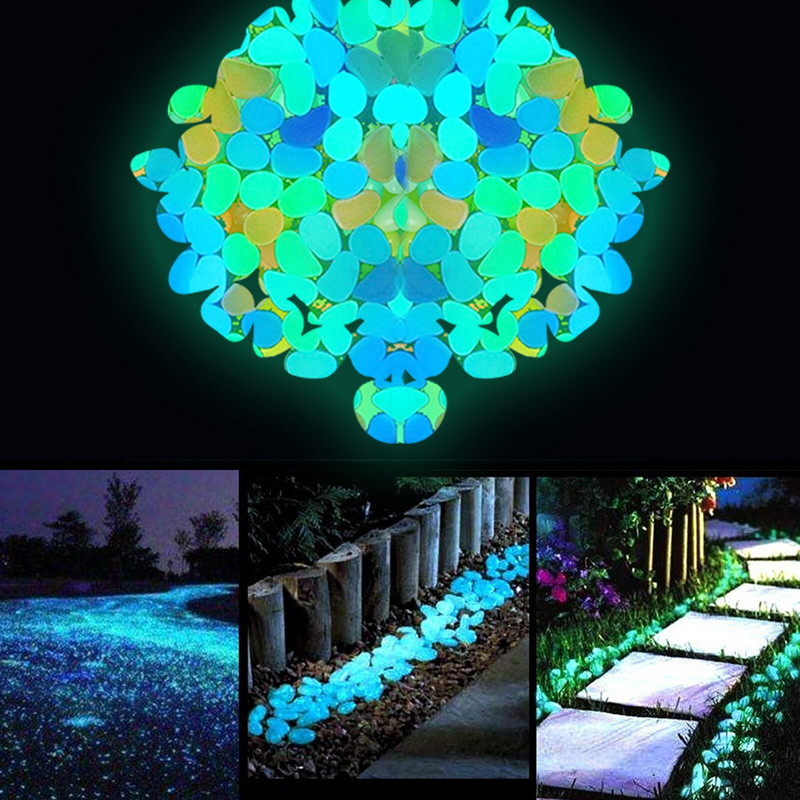 200 buc Pietrele strălucitoare Roci pentru amenajare a teritoriului Pietre strălucitoare Pietre de grădină în aer liber Pietriș Acvariu luminos Pietriș Pește strălucitor