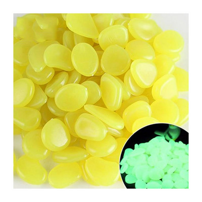 100 vnt. Šviečiantys tamsoje Šviečiantys dekoratyviniai akmenukai Akmenys Uolos takams Sodo takas Kiemas Veja Akmens papuošimai