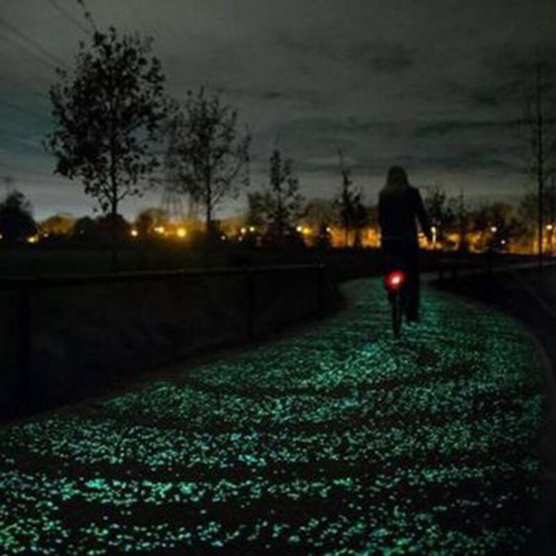 100 vnt. Šviečiantys tamsoje Šviečiantys dekoratyviniai akmenukai Akmenys Uolos takams Sodo takas Kiemas Veja Akmens papuošimai