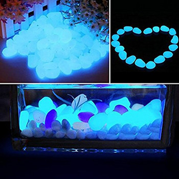 100 τμχ Glow in the Dark Garden Βότσαλα Λάμψη Πέτρες Βράχοι για Πεζοδρόμια Μονοπάτι κήπου Αίθριο γκαζόν αυλή κήπου Διακόσμηση Φωτεινές πέτρες