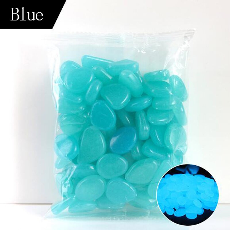 100 vnt Švyti tamsoje sode Akmenukai Švyti akmenys Uolos takams Sodo takas Terasa Veja Sodo kiemo dekoras Šviečiantys akmenys