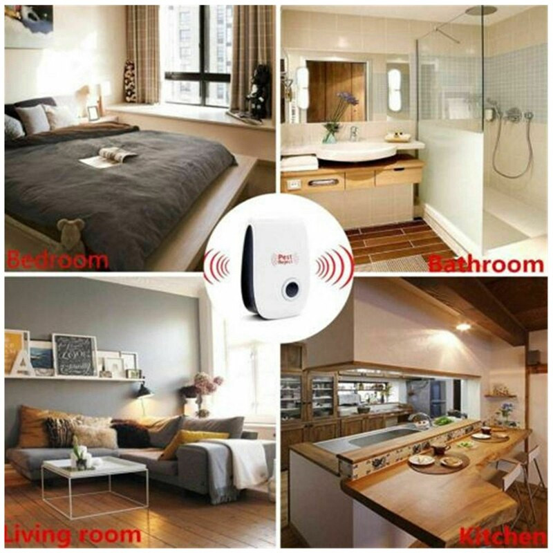 Elektrinis ultragarsinis kenkėjų atbaidiklis nuo uodų graužikų kontrolės tarakonų vabzdžių repelentas JAV kištukas