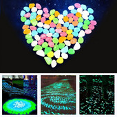 100 pakuočių įvairių spalvų Neprivalomas spalvingas šviečiantis akmuo Sodas Šviečiantis lauko dekoravimas Akmens apželdinimo akmenukais