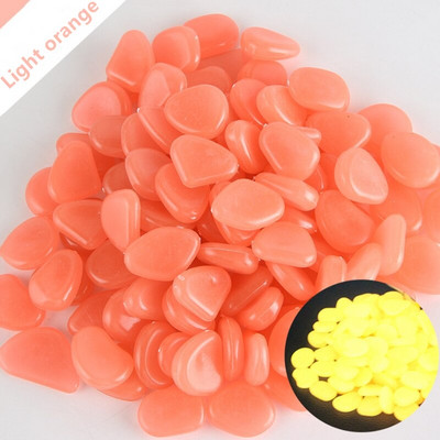 100 pakuočių įvairių spalvų Neprivalomas spalvingas šviečiantis akmuo Sodas Šviečiantis lauko dekoravimas Akmens apželdinimo akmenukais