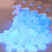 100 buc/pachet Decor pentru grădină Pietre luminoase care strălucesc în întuneric Pietricele decorative Decorarea rezervorului de pește în aer liber Pietriș pietriș acvariu