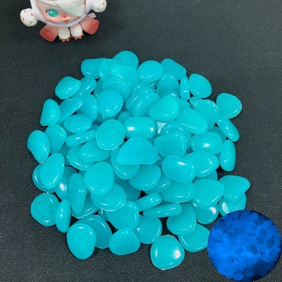 100 buc/pachet Decor pentru grădină Pietre luminoase care strălucesc în întuneric Pietricele decorative Decorarea rezervorului de pește în aer liber Pietriș pietriș acvariu