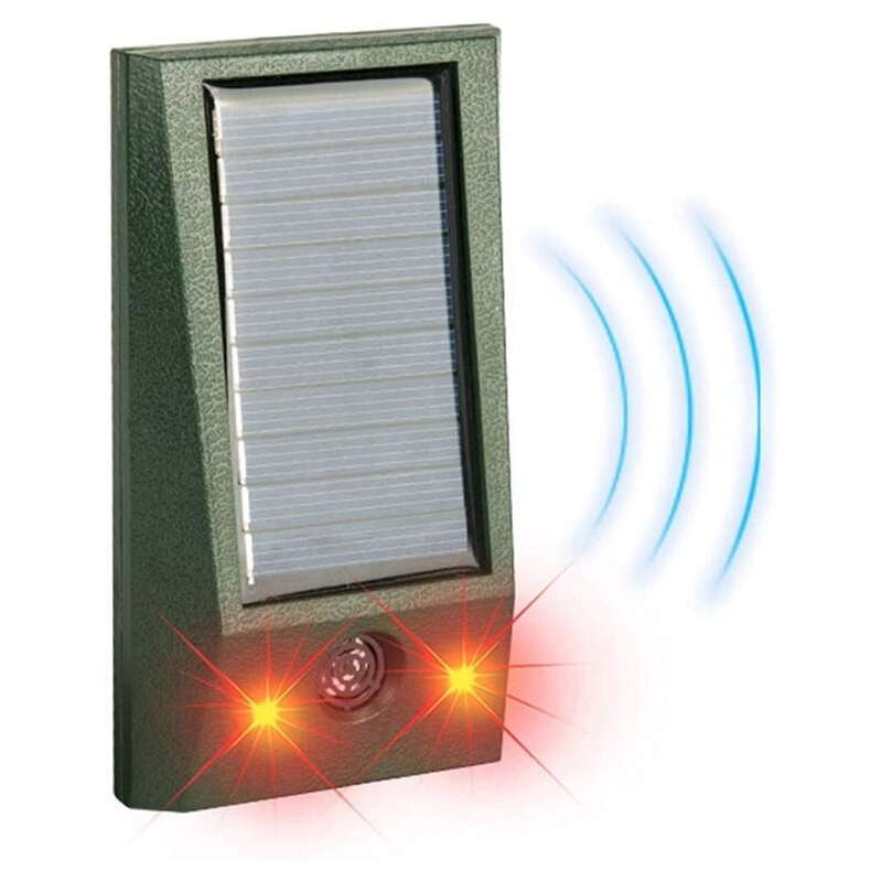 Nový ultrazvukový repelent proti hmyzu, hmyzu, škodcom, psom, myšiam, vtákom, mačkám, švábom, blikajúce červené svetlo na odháňanie vlka