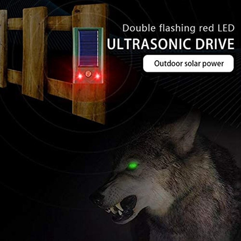 Nový ultrazvukový repelent proti hmyzu, hmyzu, škodcom, psom, myšiam, vtákom, mačkám, švábom, blikajúce červené svetlo na odháňanie vlka