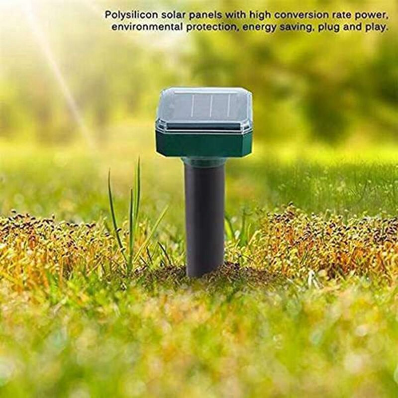 Nový-8 ks vonkajší solárny ultrazvukový vibračný odpudzovač hadov, elektronický odpudzovač hadov, záhrada, dvor, farma atď.