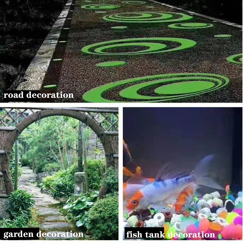 100 vnt./pak. Sodo dekoras Šviečiantys akmenys tamsoje šviečiantys dekoratyviniai akmenukai lauko akvatoriumi apdaila akmenukų uolų akvariumas