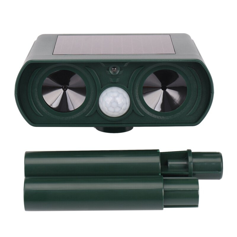 2 ks solárny repelent na mačky, plašič, dvojitý ultra odstrašujúci záhradný prenasledovateľ zvierat