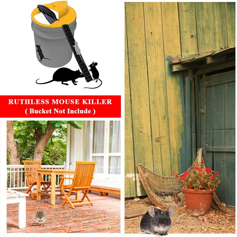 Veiksmingas pelės gaudyklė, daugkartinis išmanusis žiurkių gaudyklė, automatinis atstatymas Apverskite ir slyskite humaniškas lauke skirtas žiurkių žudikas su kibiru