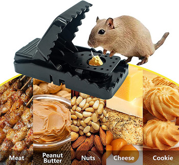 6PC Капани за мишки за многократна употреба Капани за мишки за закрито и открито, които убиват незабавно Бързо ефективен, силно чувствителен улов на гризачи