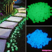 50 vnt švyti tamsoje sode akmenukai šviečiantys akmenys uolos takams sodo takas terasa veja sodo kiemo dekoras Šviečiantys akmenys