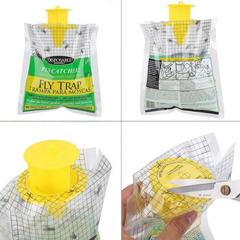 4/6/8Pcs Висящ капан за мухи Еднократна употреба Insect Bug Attract Fly Catcher Bag Mosquito Trap Catcher Wasp Killer Капан за мухи за открито