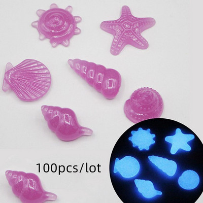 Akvárium svietiace v tme záhrada Rybia mušľa hviezdica lastúra kamienky tvarované svietiace kamenné dlažobné kocky dekorácia akvárium