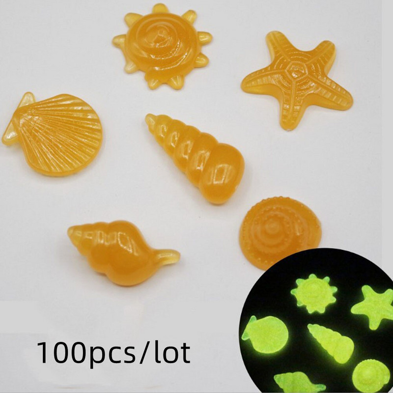 Akvárium svietiace v tme záhrada Rybia mušľa hviezdica lastúra kamienky tvarované svietiace kamenné dlažobné kocky dekorácia akvárium