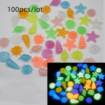 Rezervor conca grădină piatră luminoasă în întuneric pietruită decorare strălucire rezervor de pește Pietricele stele de mare Cochilie decorativă