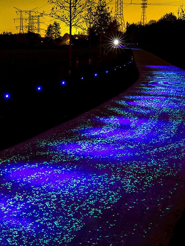 300 vnt sodo šviečiantis akmuo žvirgždas švyti tamsoje sode švyti akmenys uolos takams sodo takas terasos vejos dekoras