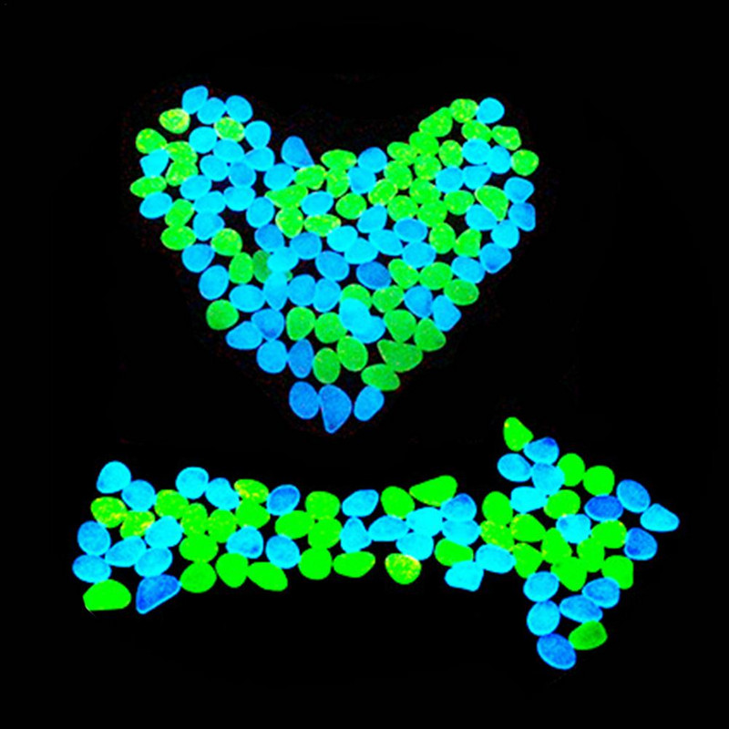 100 vnt sodo akmenukai šviečiantys akmenys uolos sodo kiemo dekoras Šviečiantys akmenys akvatorijos akmenys akvariumo akmenukai mėlynai žalia