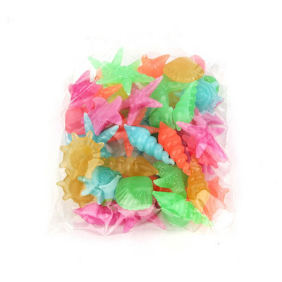 100 vnt. spalvingo švytėjimo tamsioje jūros žvaigždžių kriauklė šviesūs akmenys sodo augalų dekoravimui akvariume