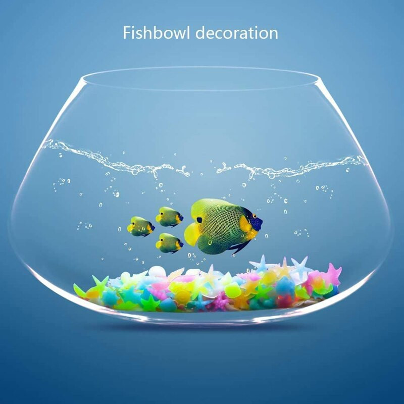 100 vnt. spalvingo švytėjimo tamsioje jūros žvaigždžių kriauklė šviesūs akmenys sodo augalų dekoravimui akvariume