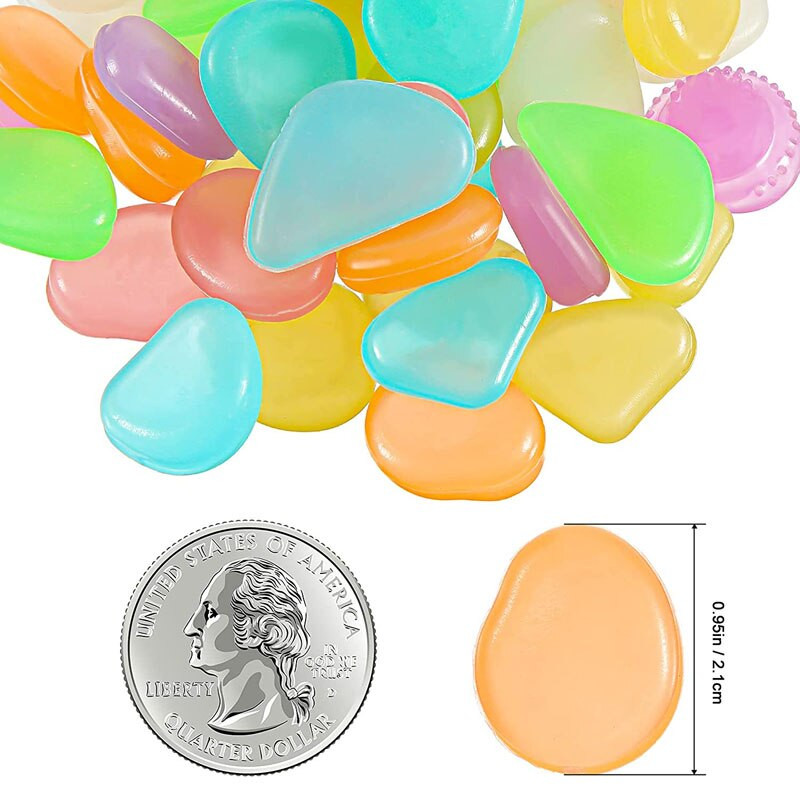 100 vnt. spalvingas švytėjimas tamsoje Jūros žvaigždžių kriauklė šviečiantys akmenys namų kraštovaizdžio dekoravimui augalas akvariumas žuvų bakas