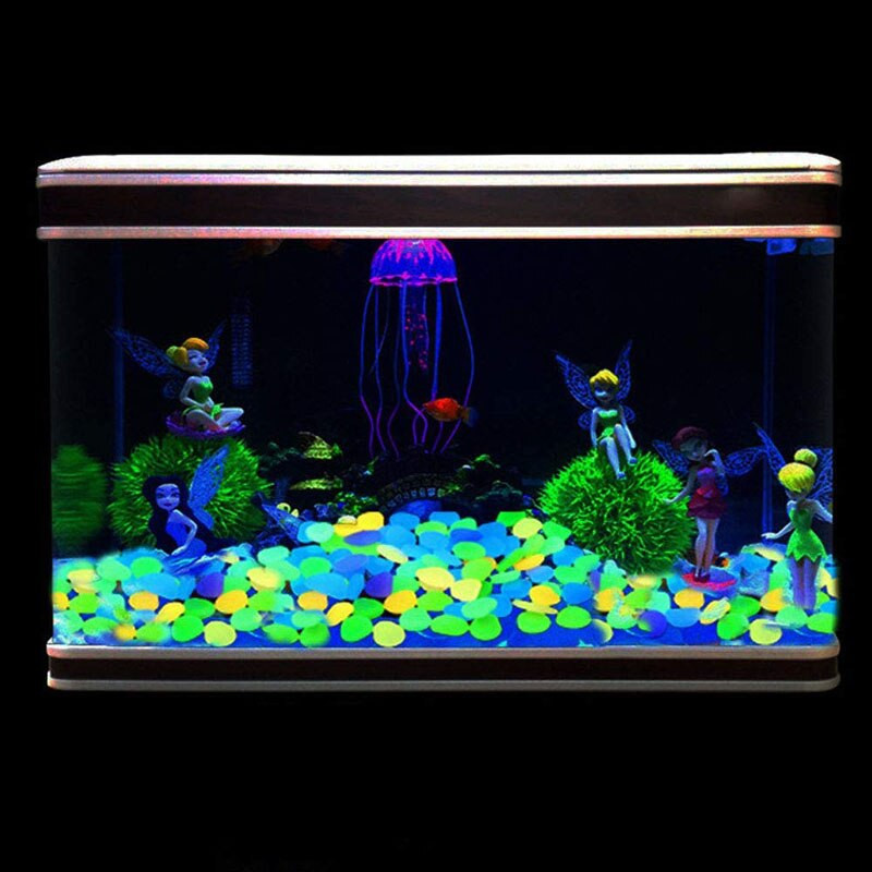 100 vnt. spalvingas švytėjimas tamsoje Jūros žvaigždžių kriauklė šviečiantys akmenys namų kraštovaizdžio dekoravimui augalas akvariumas žuvų bakas