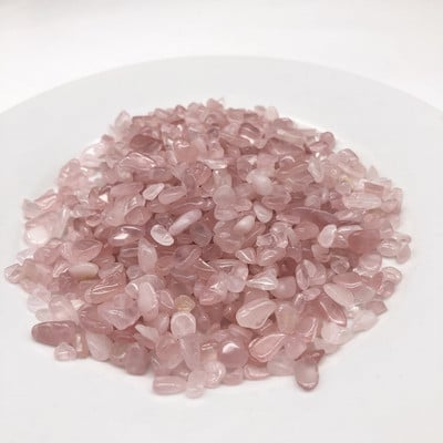 200g prírodný štrk krištáľ ružového kremeňa Jardim Jardin bytová dekorácia nepravidelne akvárium liečivá energia