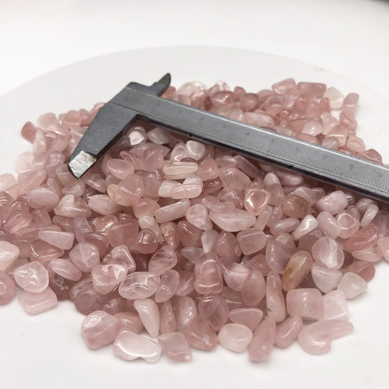 200g prírodný štrk krištáľ ružového kremeňa Jardim Jardin bytová dekorácia nepravidelne akvárium liečivá energia
