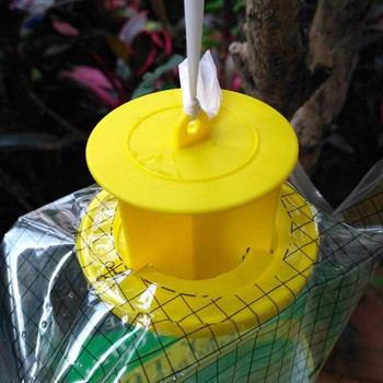 5 бр. Капан за мухи за еднократна употреба, нетоксичен чанта за улов на насекоми на открито, водоразтворим прах за примамка, мухоловка, висяща на открито