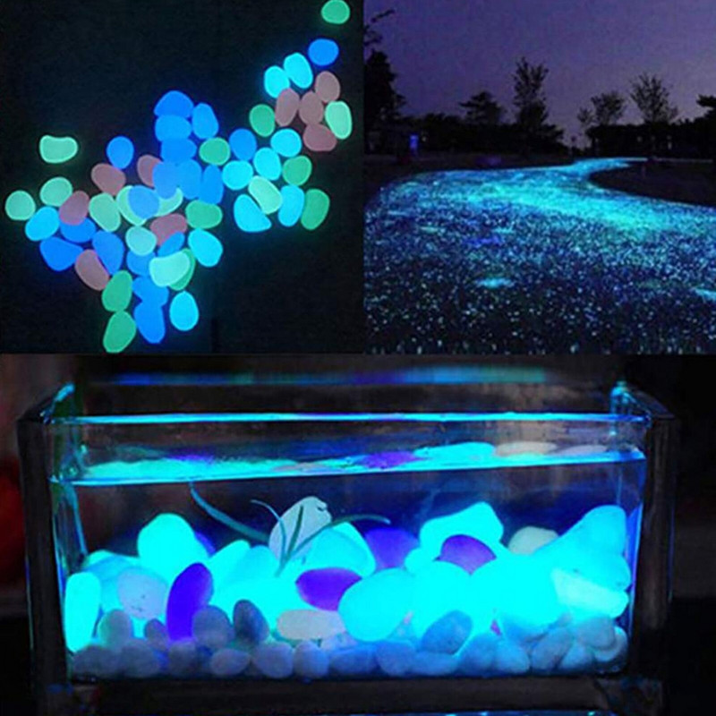 200vnt žėrintys akmenukai Kraštovaizdžio uolos žvyro dekoracijos Kraštovaizdžio uolos Kiemo dekoras švyti tamsoje uolos akmenukai švyti