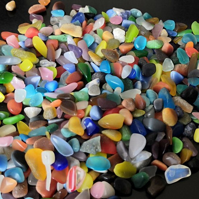 500g chipsuri colorate prăbușite cu cristal de cuarț zdrobit Piatră lustruită Macadam Pietriș pietre prețioase DIY Acvariu de pește pentru acvariu Decor