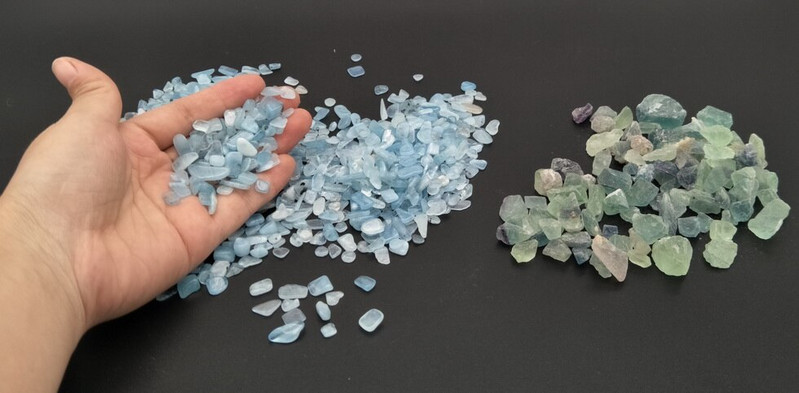 400g 2 farby Dekoratívny prírodný štrk Vzorka Kremeň Domovská dekorácia pre akvárium Liečivý energetický kameň Hornina Minerál