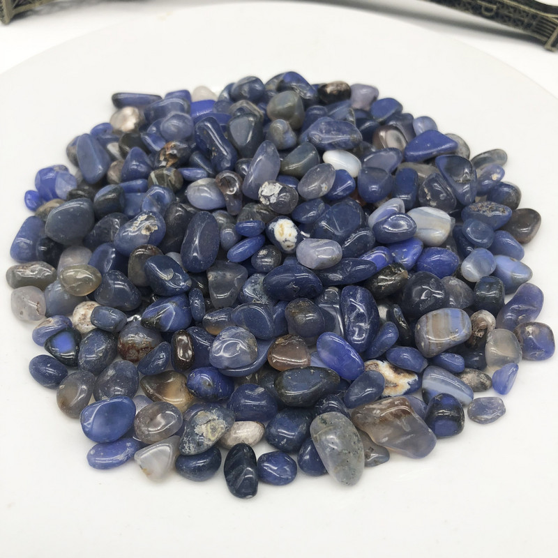 200G prírodný karneol modrý achát štrk krištáľ záhradný bytový dekor nepravidelný akvárium liečivá energia veľkoobchod
