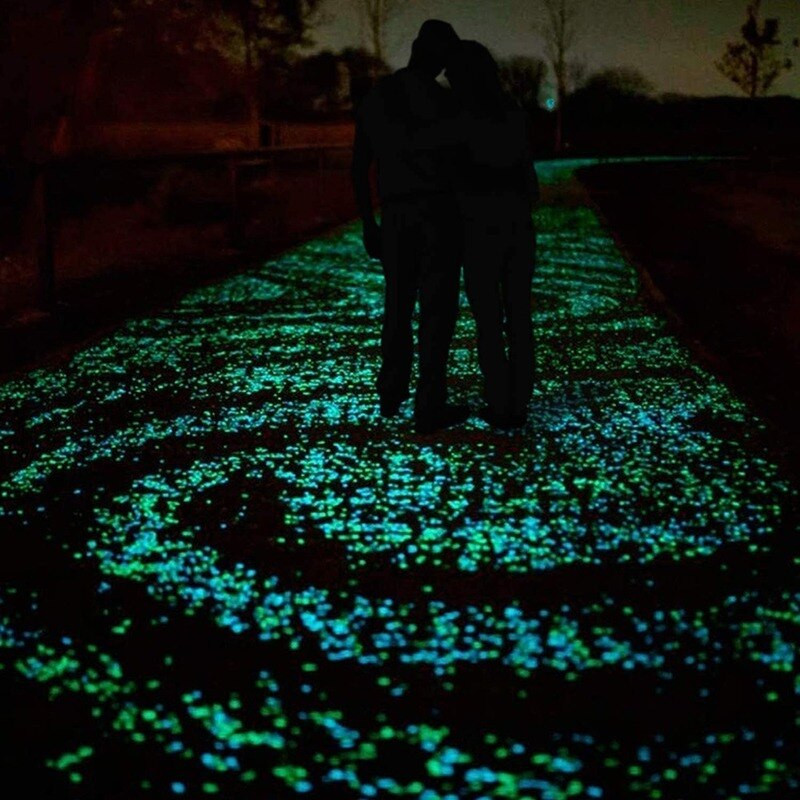 100 vnt./stal. Šviečiantys akmenukai uolos tamsoje šviečiantys sodo papuošalai akmuo takams sodo takas terasa veja kiemo dekoras