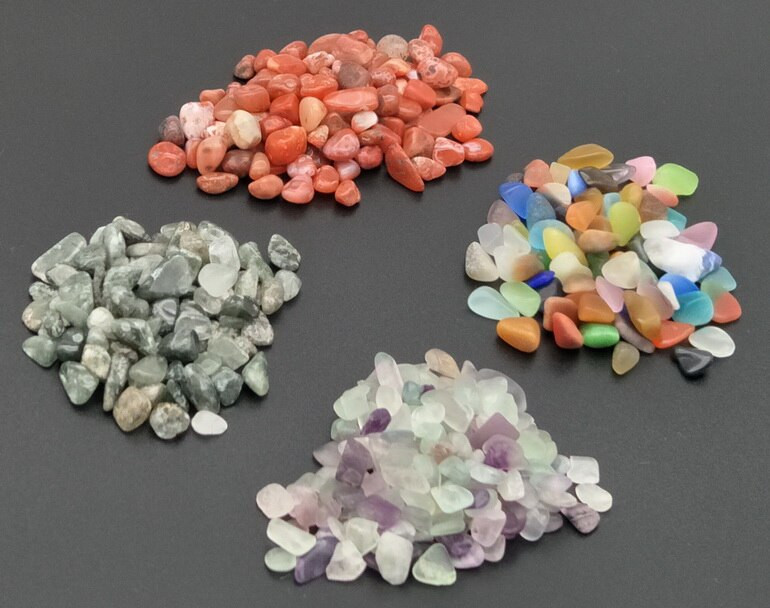 600g piatră vindecătoare colorată Pietriș rocă cuarț specimen mineral Chips prăbușit zdrobit în formă neregulată pentru decorarea casei