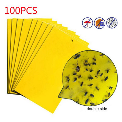 30-100 de bucăți Capcane puternice pentru muște bug-uri Placă lipicioasă cu două fețe prinderea afidelor insecte control dăunători muștele albe triple minator de frunze autocolant adeziv