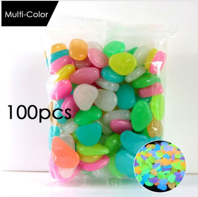 100 tk Aiakaunistus Helendavad kivid Kivikesed helendavad pimedal teel. Õueõue, murukaunistused taimed Akvaariumi sisekujundus helendavad kivid