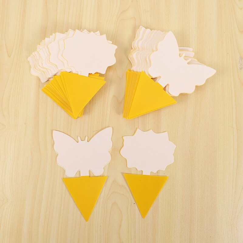 60 ks obojstranných lepkavých žltých ovocných mušiek, pasce na kontrolu škodcov pre komáre, biele mušky, malý hmyz, lapač chrobákov do izbových rastlín