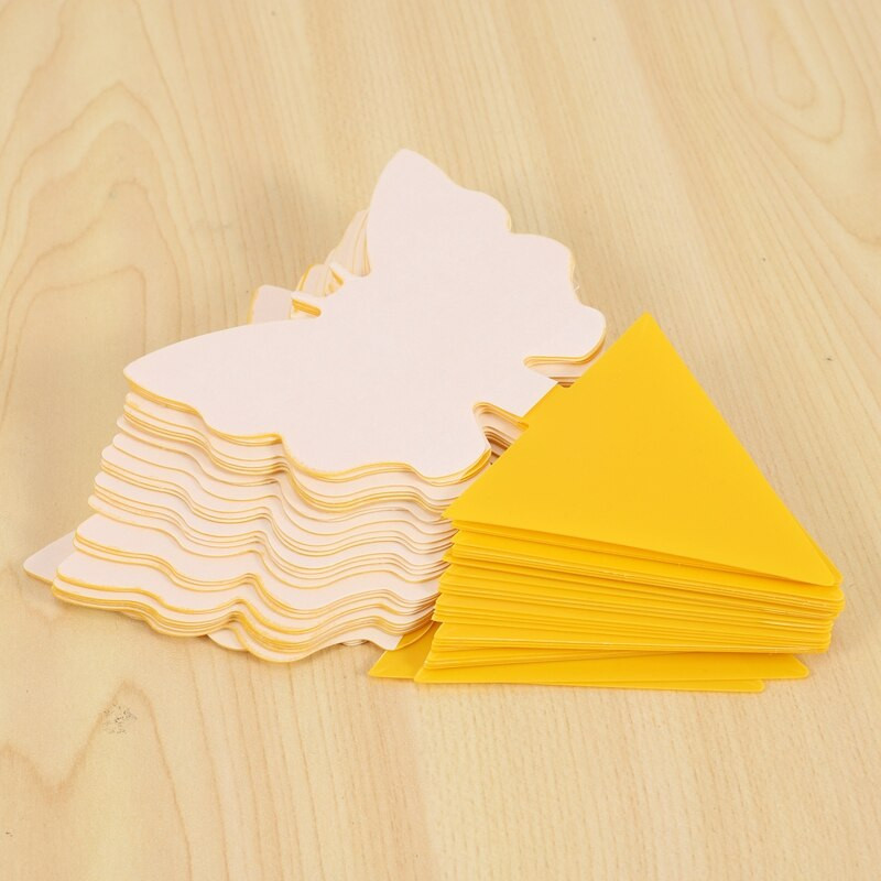 60 ks obojstranných lepkavých žltých ovocných mušiek, pasce na kontrolu škodcov pre komáre, biele mušky, malý hmyz, lapač chrobákov do izbových rastlín