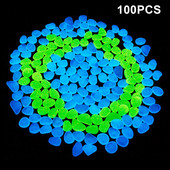 100 vnt Šviečiantys akmenys Mėlyna Žalia mišrus sodo dekoras Šviečiantys akmenys Akvariumo akmenukai Švytintys akmenukai Akvariumo baseino apdaila