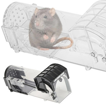 Нов хуманен вътрешен капан за плъхове на открито за многократна употреба Интелигентен самозаключващ се капан за мишки Безопасен твърд прозрачен домакински улов за мишки