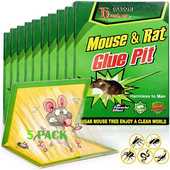 Placă de șoarece 5 bucăți Capcană lipicioasă pentru șoareci, capcană cu adeziv pentru rozătoare, șobolani, insecte, control, respingere, capcană de muște, non-toxică, ecologică