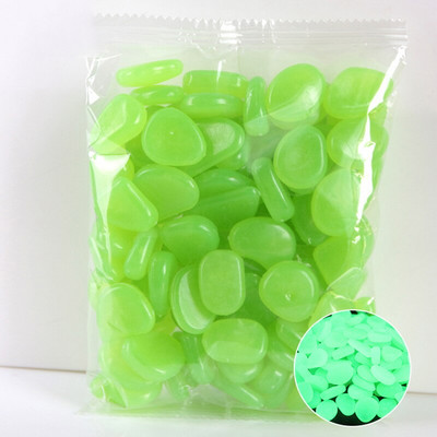 50/100 vnt Lauko kiemo Šviečiantys akmenys tamsiame sode Akmenukai Žuvies rezervuaro sodo puošmena Šviečiantis žėrintis priedas dovanai