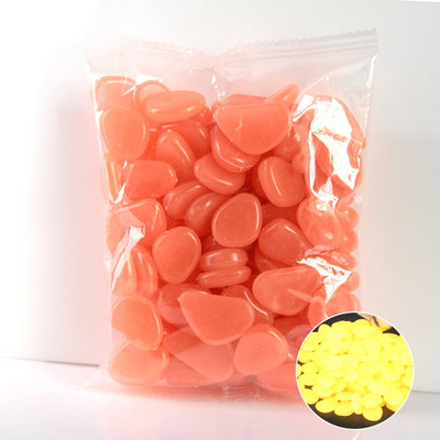 50/100 vnt Lauko kiemo Šviečiantys akmenys tamsiame sode Akmenukai Žuvies rezervuaro sodo puošmena Šviečiantis žėrintis priedas dovanai