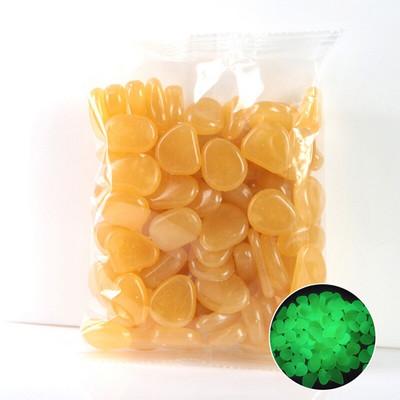 50/100 vnt Lauko kiemo Šviečiantys akmenys tamsiame sode Akmenukai Žuvies rezervuaro sodo puošmena Šviečiantis žėrintis priedas dovanai