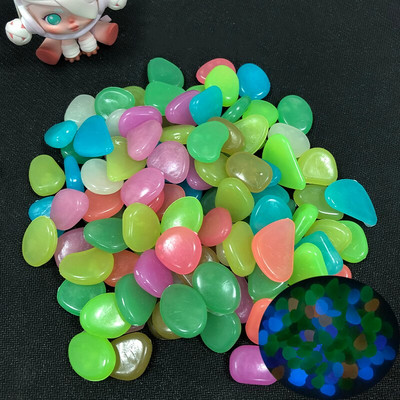 100/200 kusov záhradnej dekorácie, svetelný kameň, svietiaci v tme, dekoratívne kamienky, vonkajšia dekorácia akvária s kamienkami