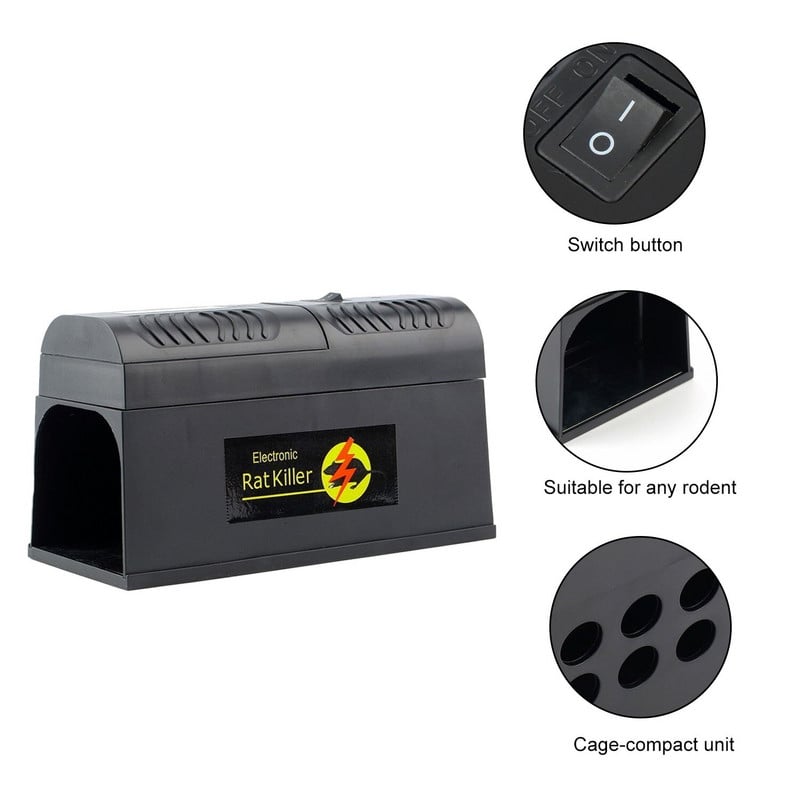 Behogar Electric Shock Pelė Pelės Žiurkė Graužikų gaudyklė narvas žudikas Užtrauktukas Atmetimo atmetiklis Rimtų kenkėjų kontrolei EU US JK Kištukas